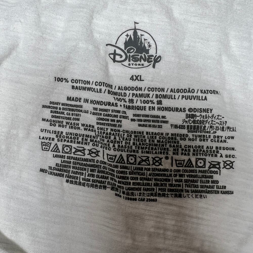 Disney Store Womens Graphic T Shirt Size 4XL Princess Belle Rose White V Neck - Picture 7 of 7
